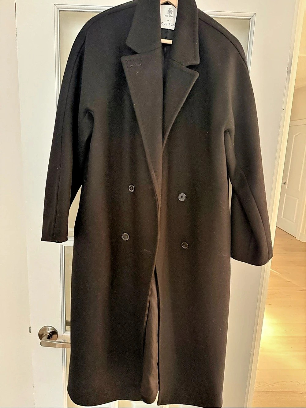 Babaton The Slouch Coat Long Wool Cashmere Coat Size Medium Like New